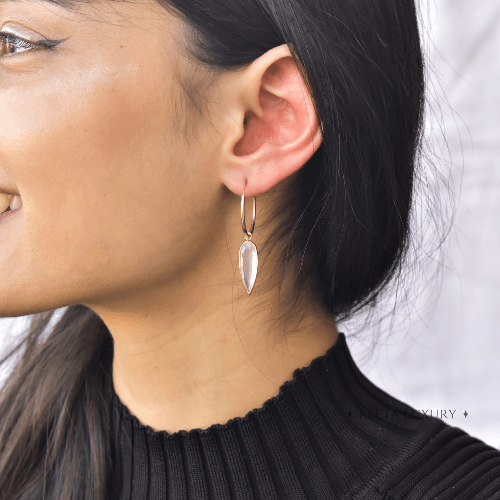 Glacier - Rose Quartz Earrings -