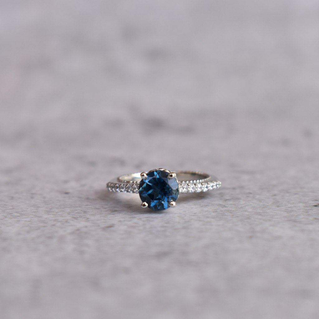 Glistening Waters - Blue Topaz Ring -