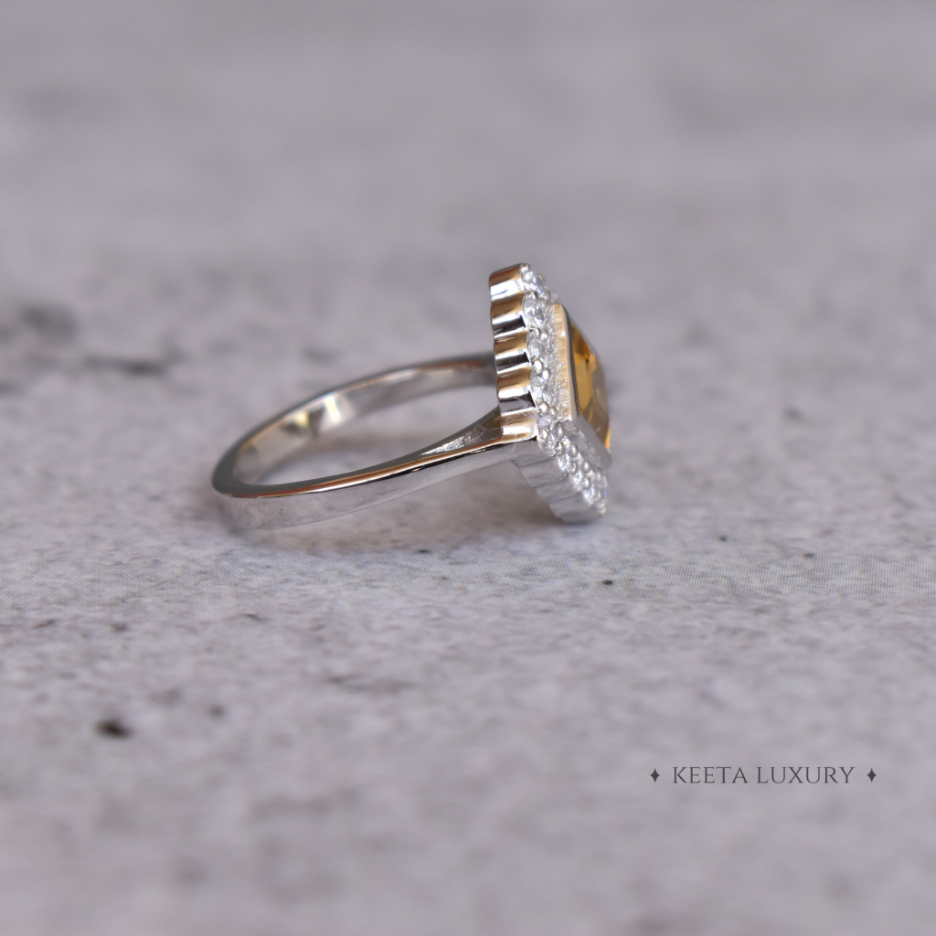 Golden Crown - Citrine Ring -