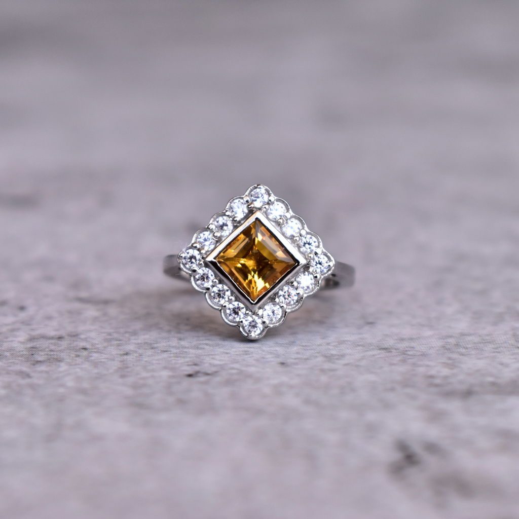 Golden Crown - Citrine Ring -