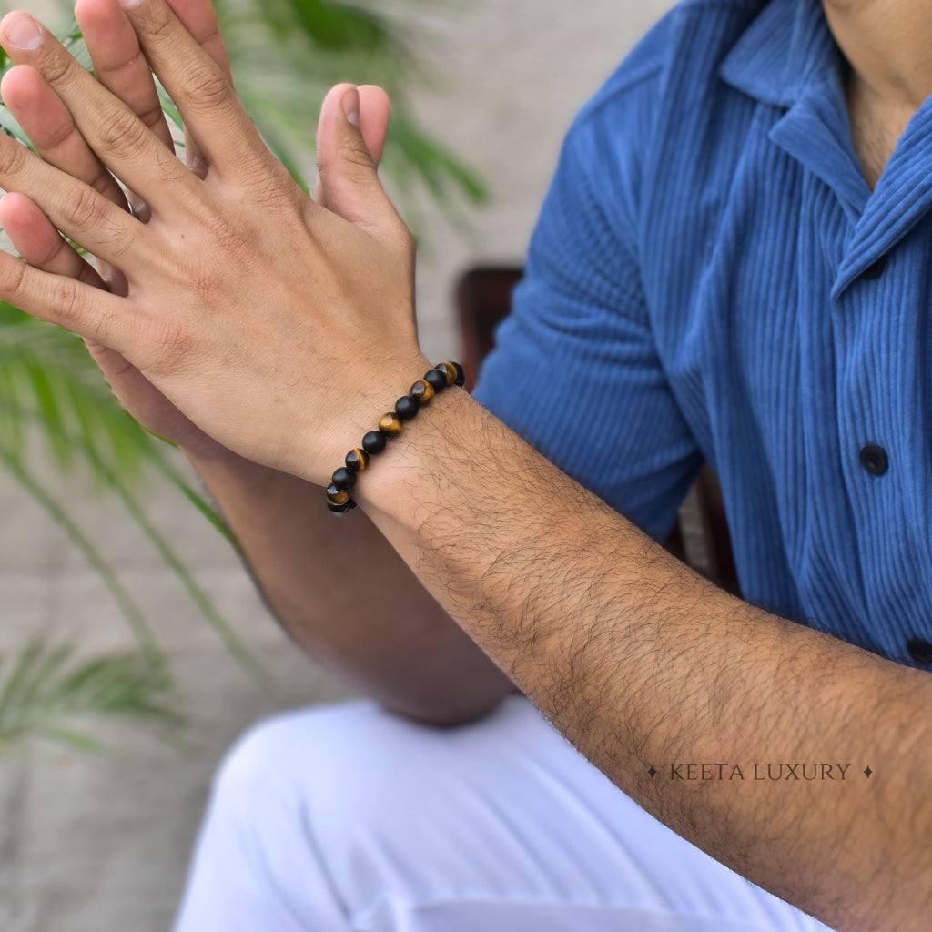 Golden Eclipse - Tiger Eye & Black Onyx Bracelet -