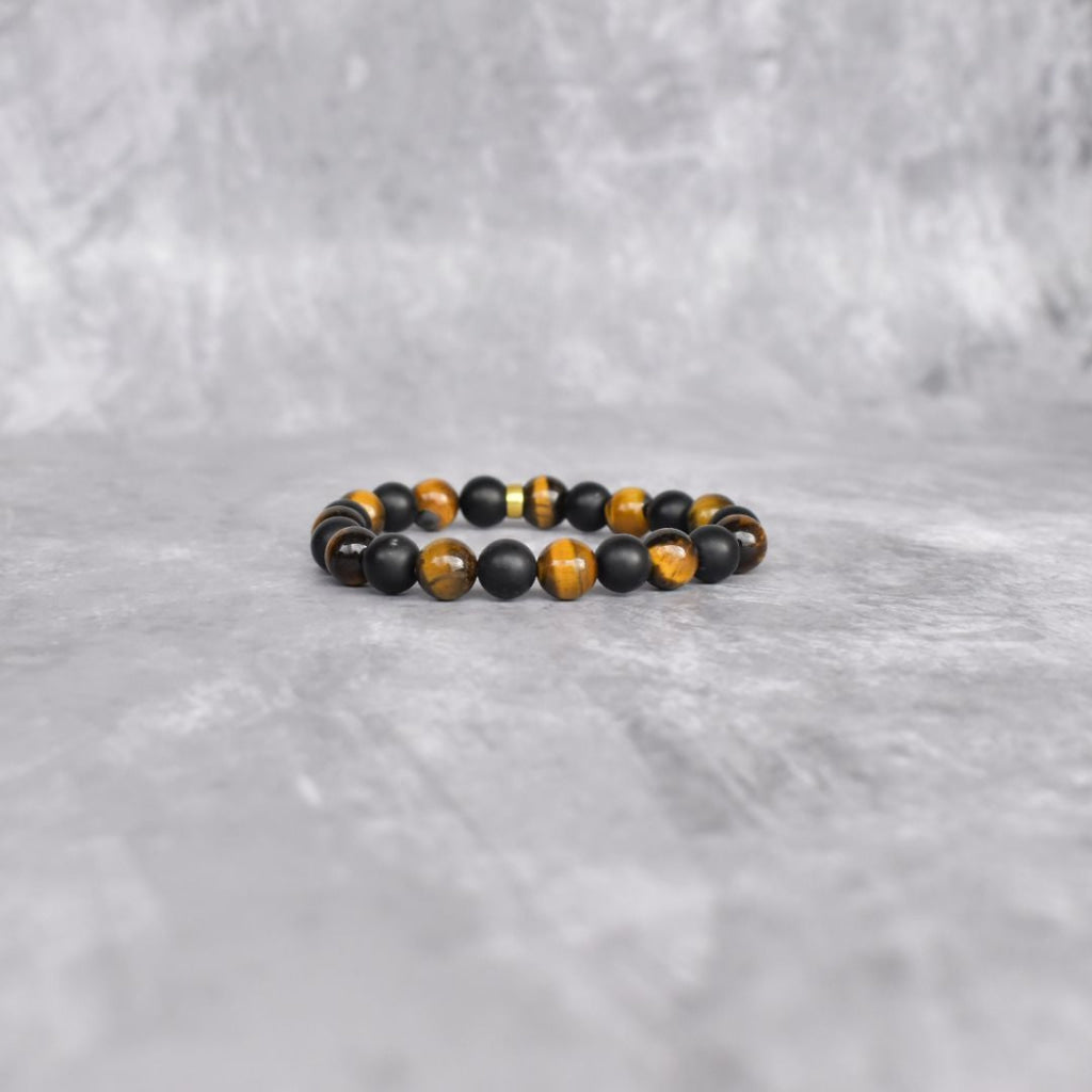 Golden Eclipse - Tiger Eye & Black Onyx Bracelet Bracelets