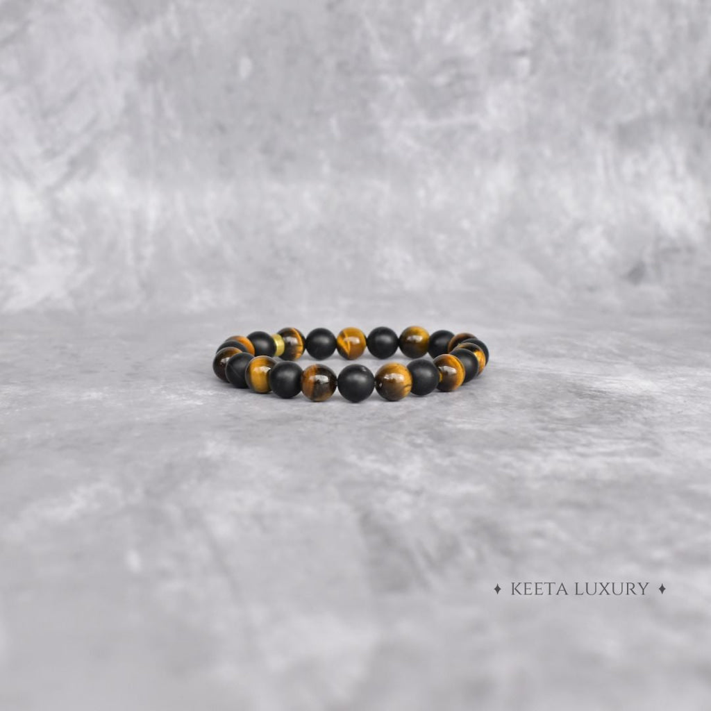 Golden Eclipse - Tiger Eye & Black Onyx Bracelet For Women Bracelets