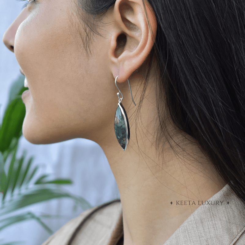 Greenery - Moss Agate Earrings