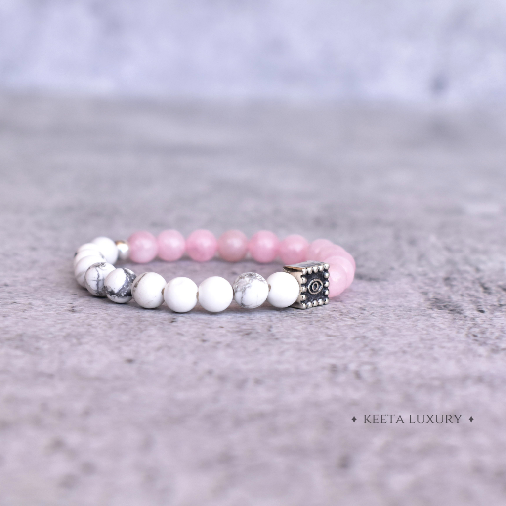 Guardian Eye - Rose Quartz & Howlite Bracelets -