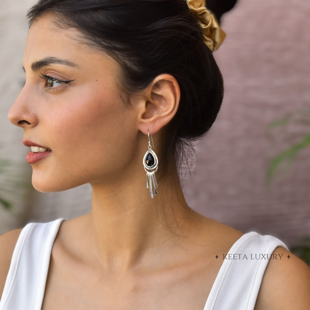 Gypsy Tears - Black Onyx Earrings -
