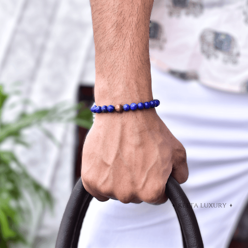 Lapis Prince- Tiger Eye And Lapis Lazuli Bracelets - KEETA LUXURY