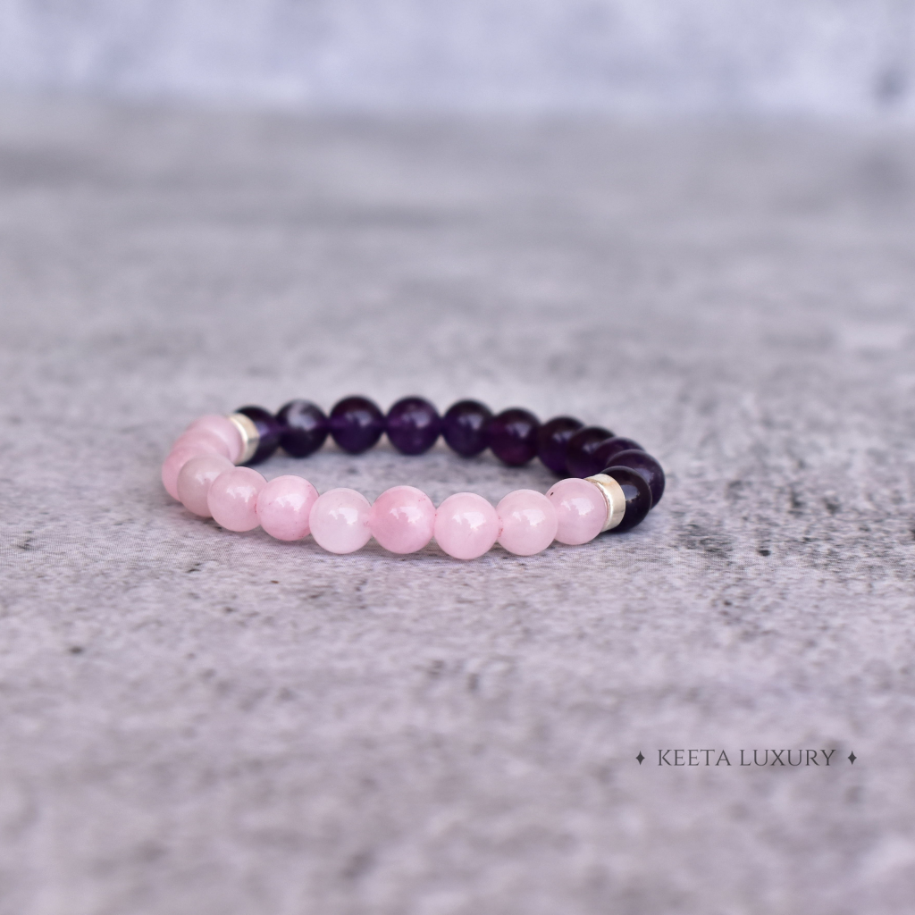 Lavender Dreams - Rose Quartz & Amethyst Bracelets -