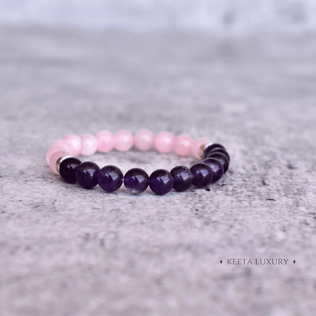 Lavender Dreams - Rose Quartz & Amethyst Bracelets -