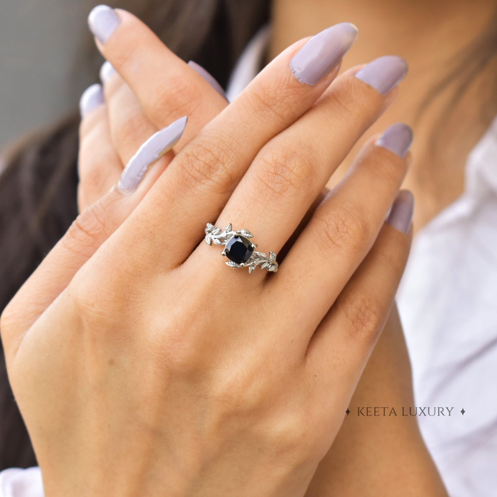 Leaf Beauty - Black Onyx Ring -