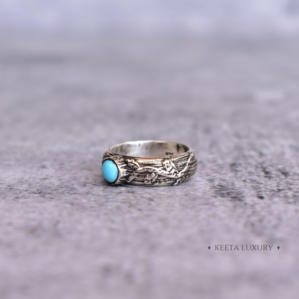 Leaf Shadow - Turquoise Ring -