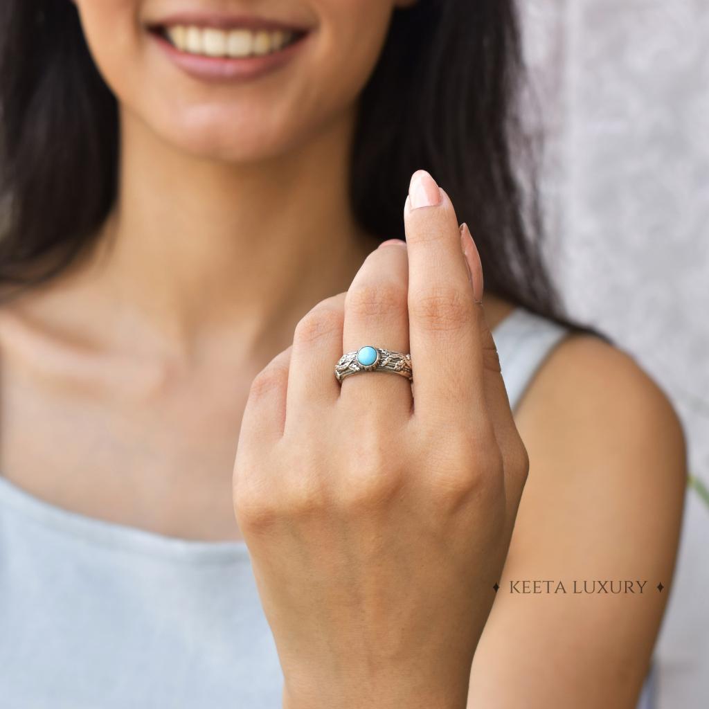 Leaf Shadow - Turquoise Ring -