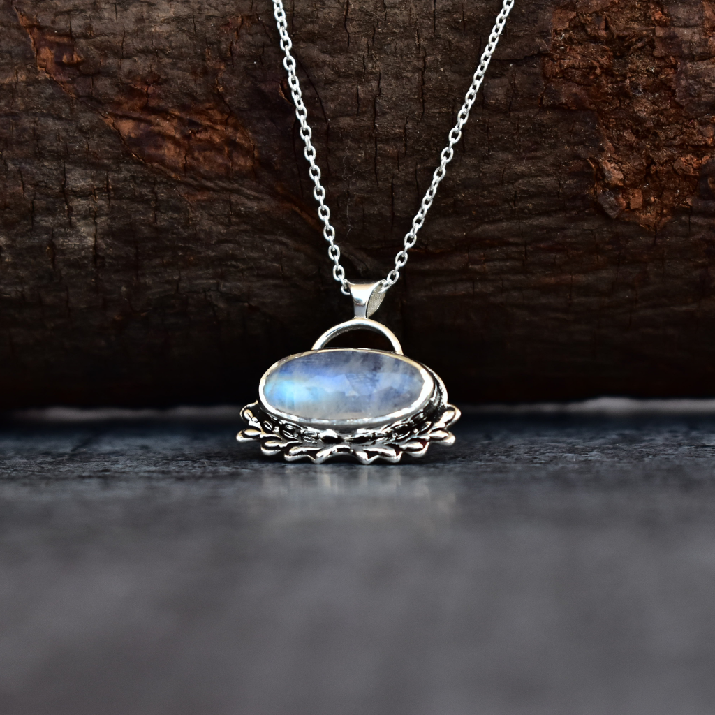 Leaf Spring - Moonstone Necklace -