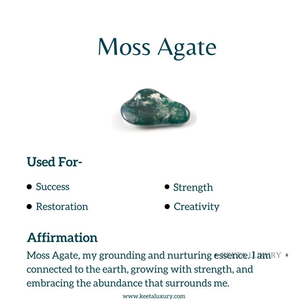 Leaf Sunshine - Moss Agate Necklace -