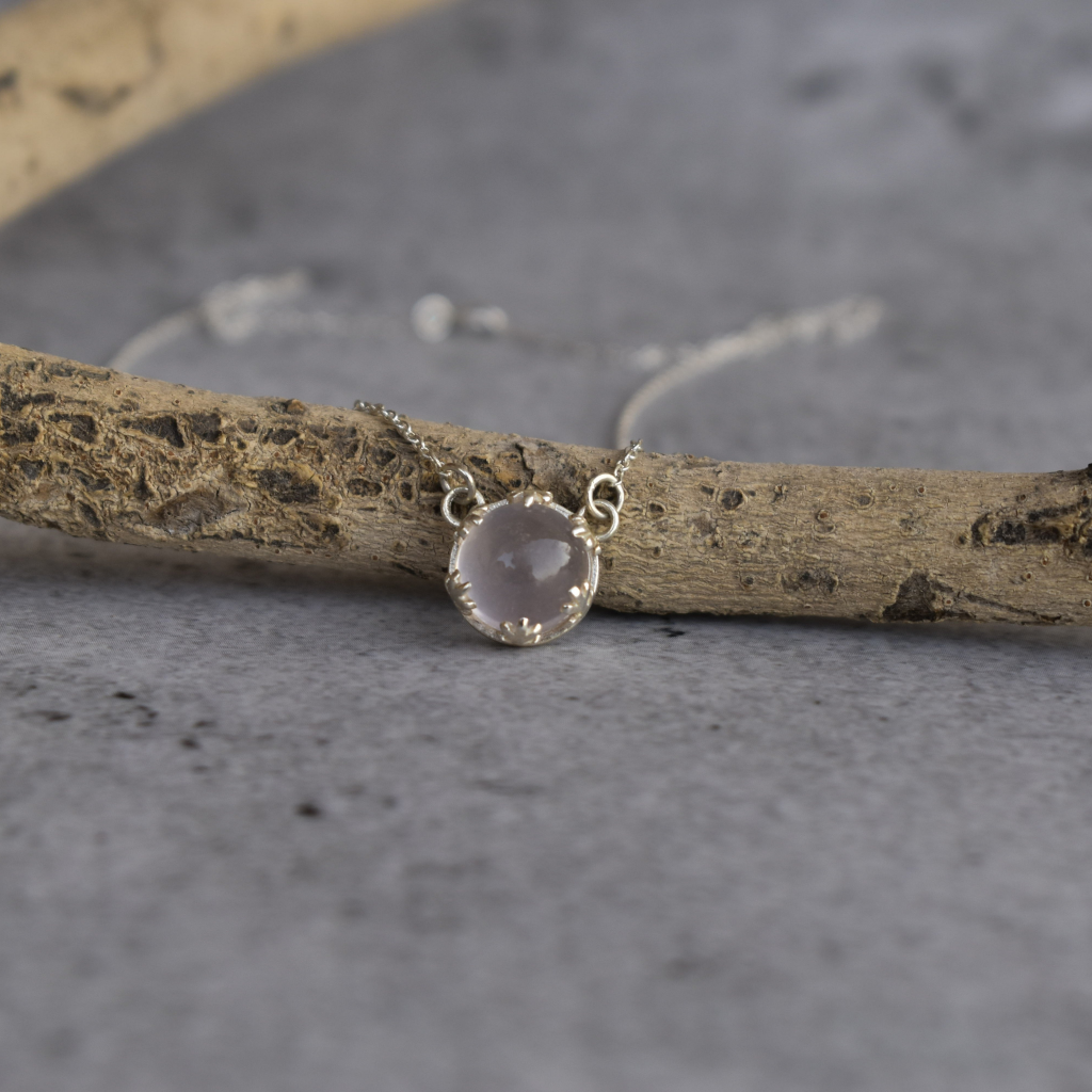 Leaf Sunshine - Rose Quartz Necklace -