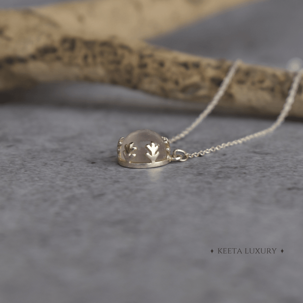Leaf Sunshine - Rose Quartz Necklace -