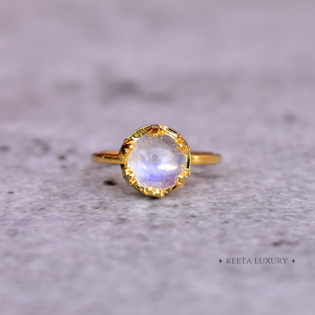Leafy Bloom- Moonstone Ring -
