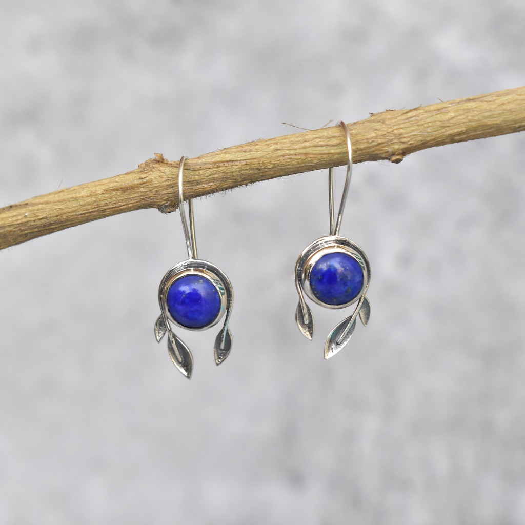 Leafy Exotic - Lapis Earrings -
