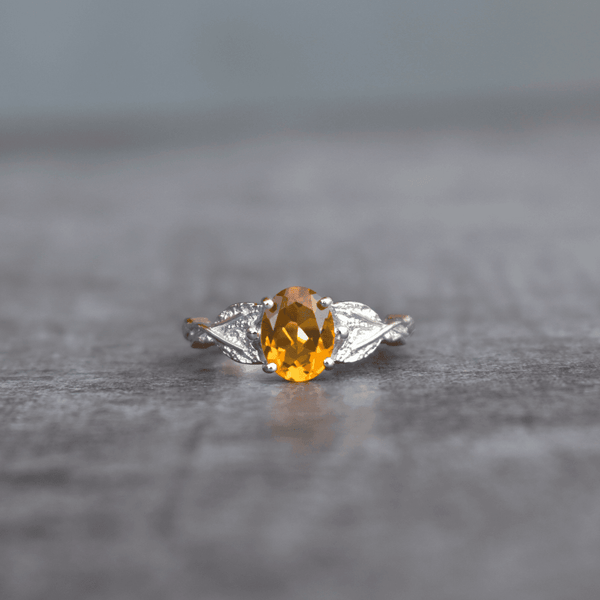 Leafy Yellow - Citrine Ring Us 4 Rings