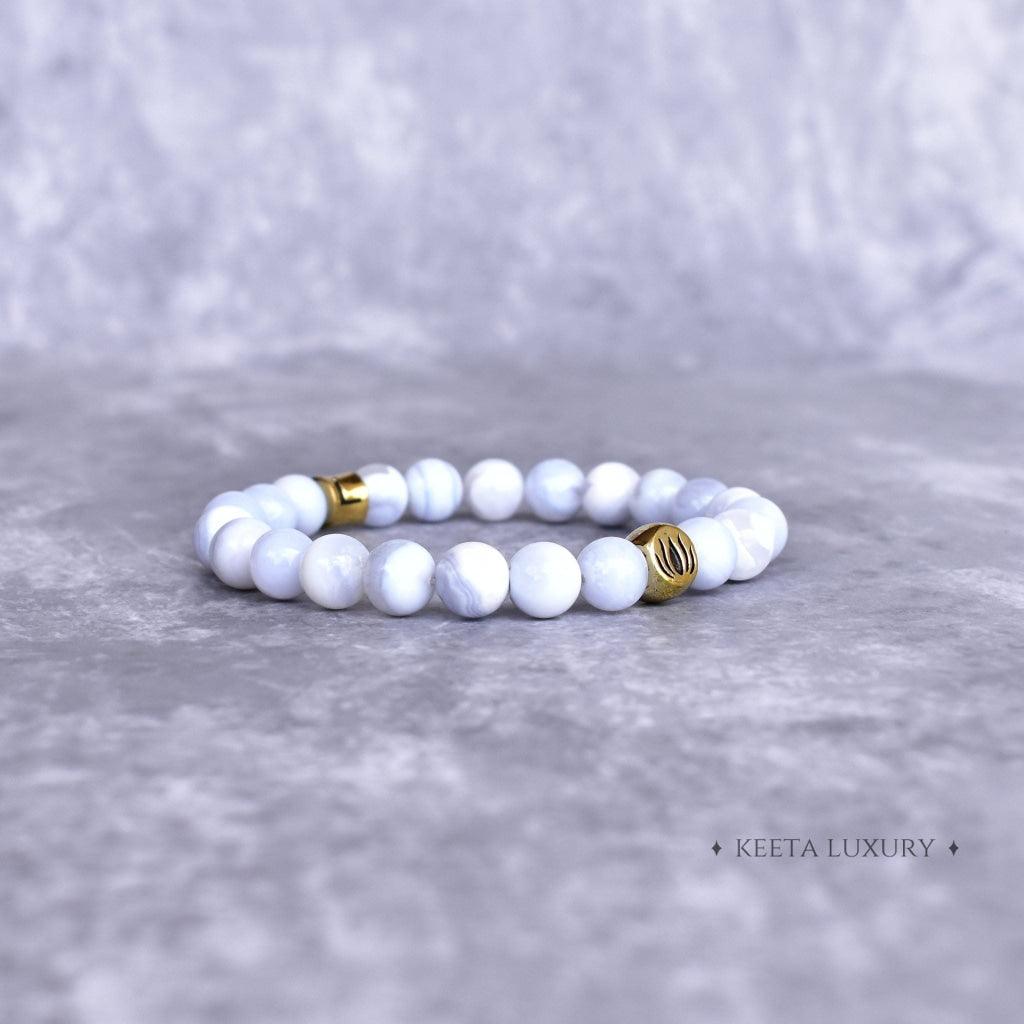 Lotus - Blue Lace Agate Bracelet -