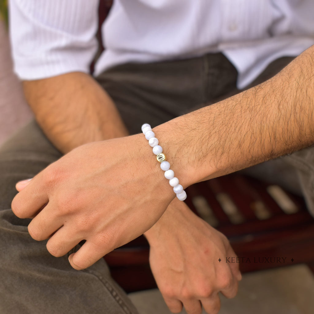 Lotus - Blue Lace Agate Bracelet -