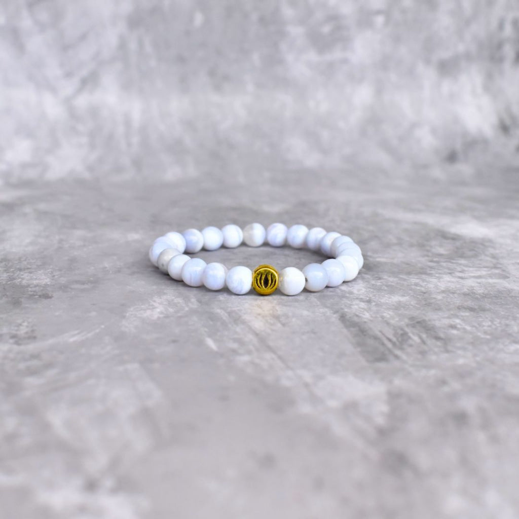 Lotus - Blue Lace Agate Bracelet Bracelets