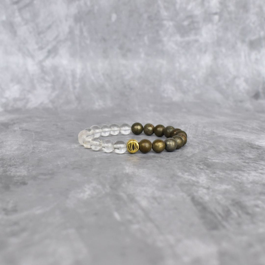 Lotus - Pyrite & Clear Quartz Bracelet Bracelets
