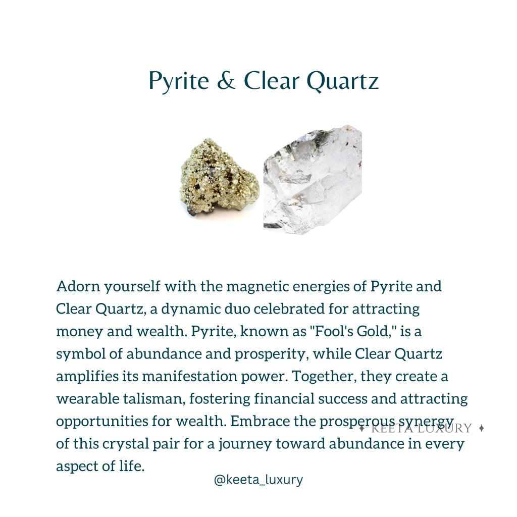 Lotus - Pyrite & Clear Quartz Bracelet -