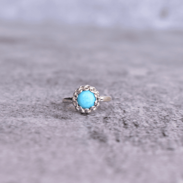 Turquoise Ring 925 Sterling Silver Teardrop Pear Shape Natural Stone S –  KesleyBoutique