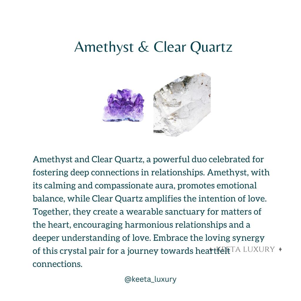 Love - Amethyst & Clear Quartz Bracelets -
