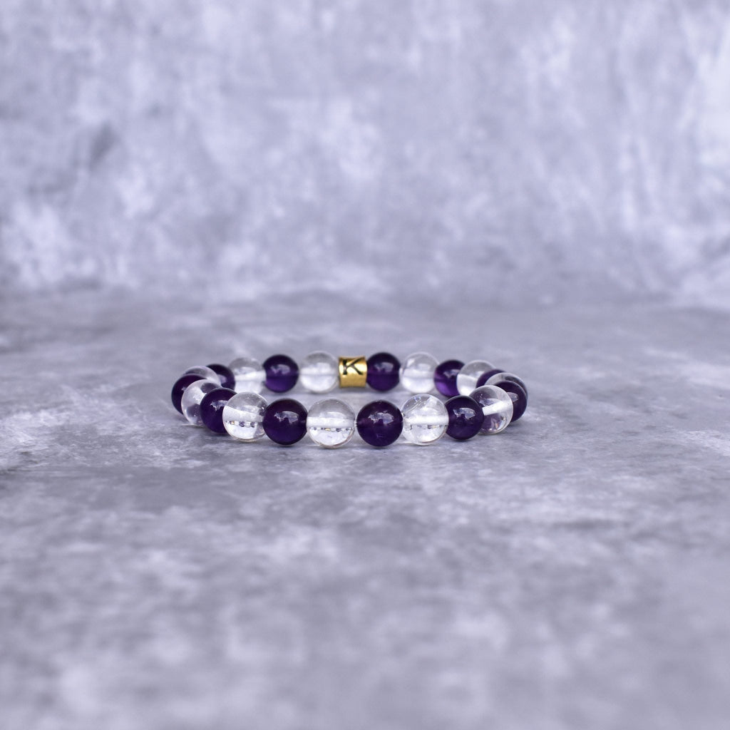 Love - Amethyst & Clear Quartz Bracelets -