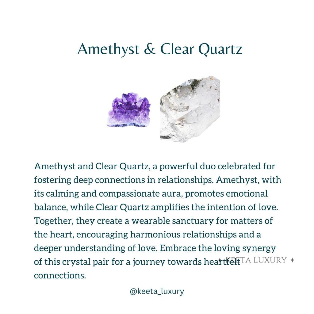 Love - Amethyst & Clear Quartz Bracelets -