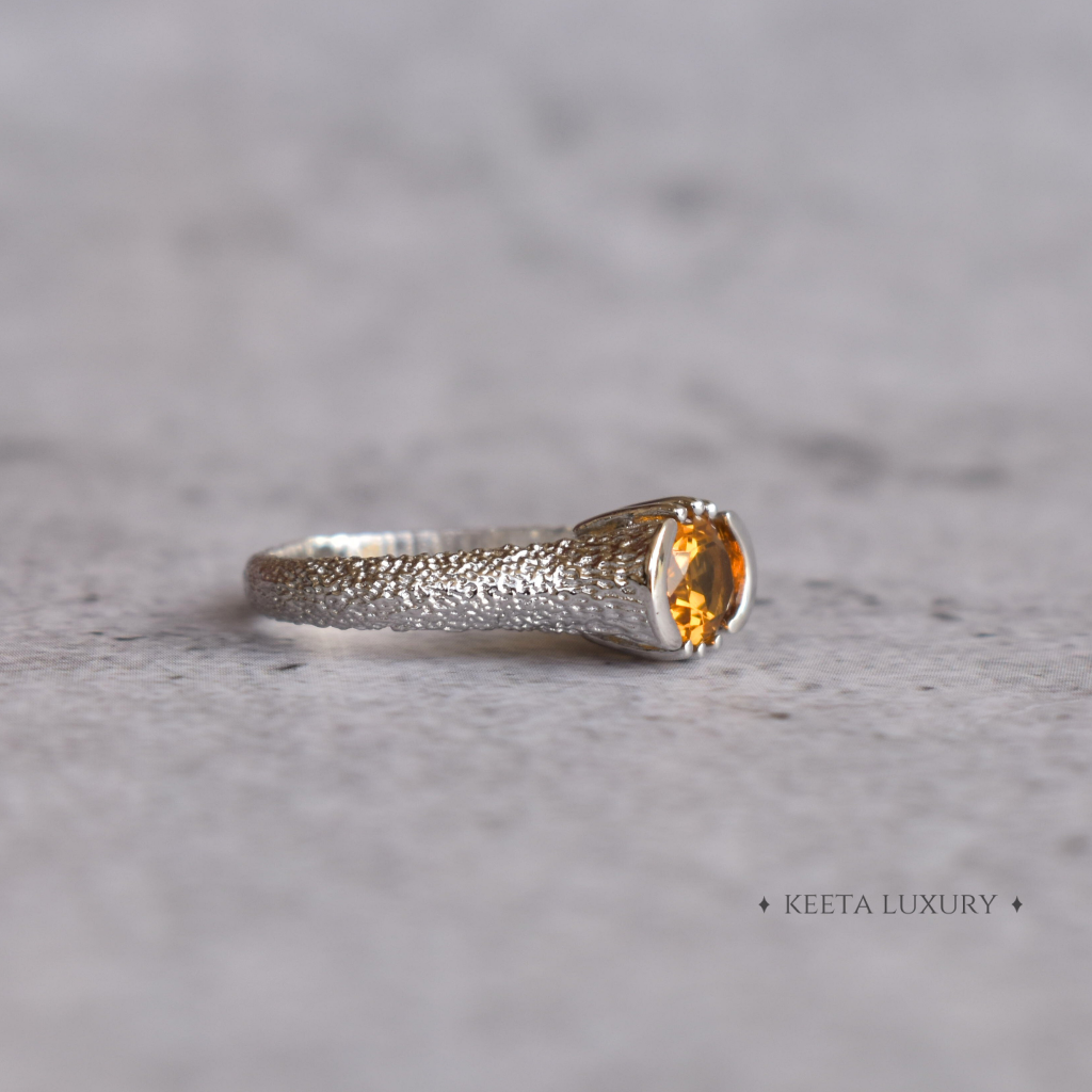 Luminous Texture - Citrine Ring -