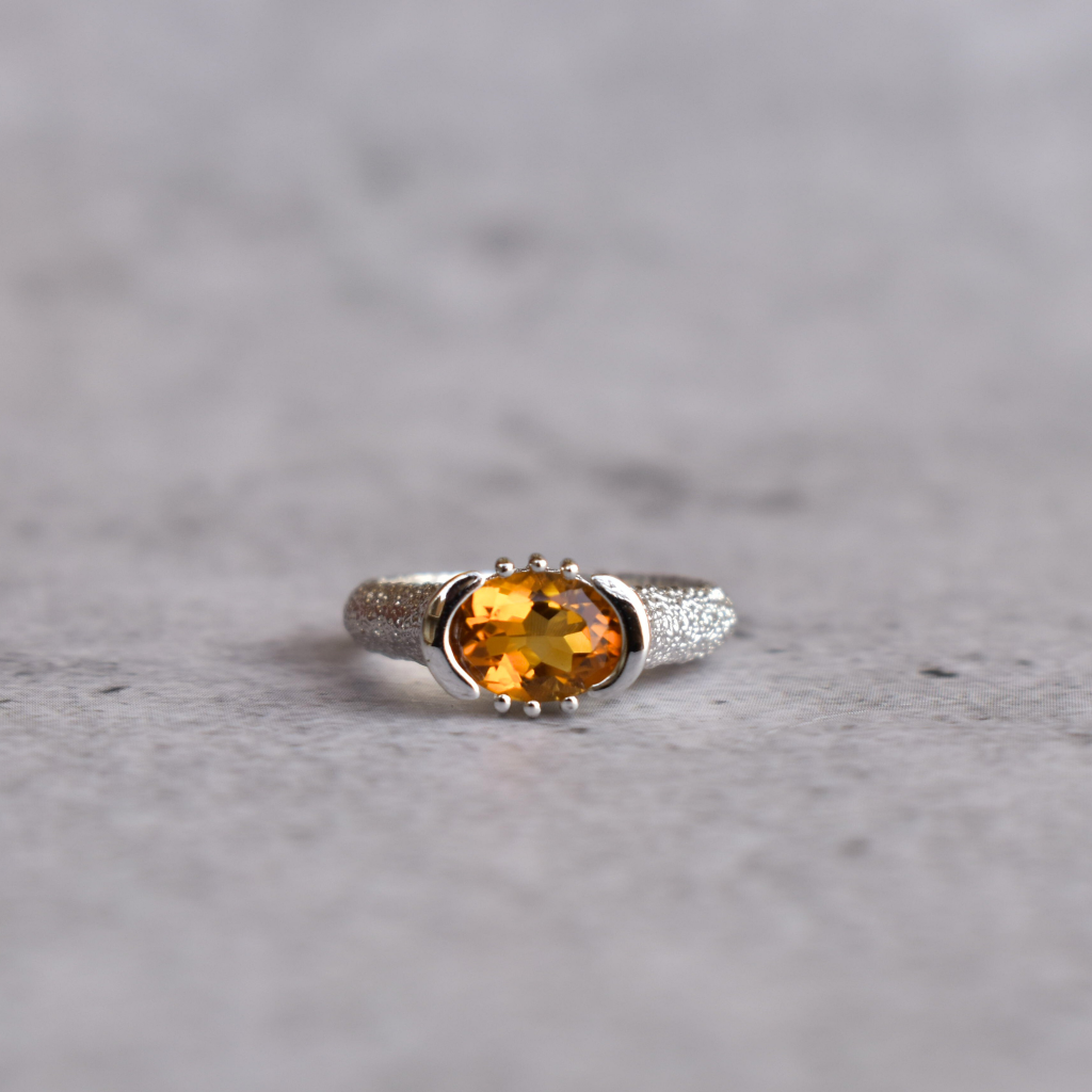 Luminous Texture - Citrine Ring -