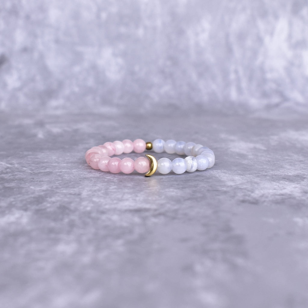 Lunar - Blue Lace Agate & Rose Quartz Bracelet Bracelets