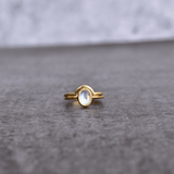 Lunar Elegance - Moonstone Duo Ring Set Us 4 Rings