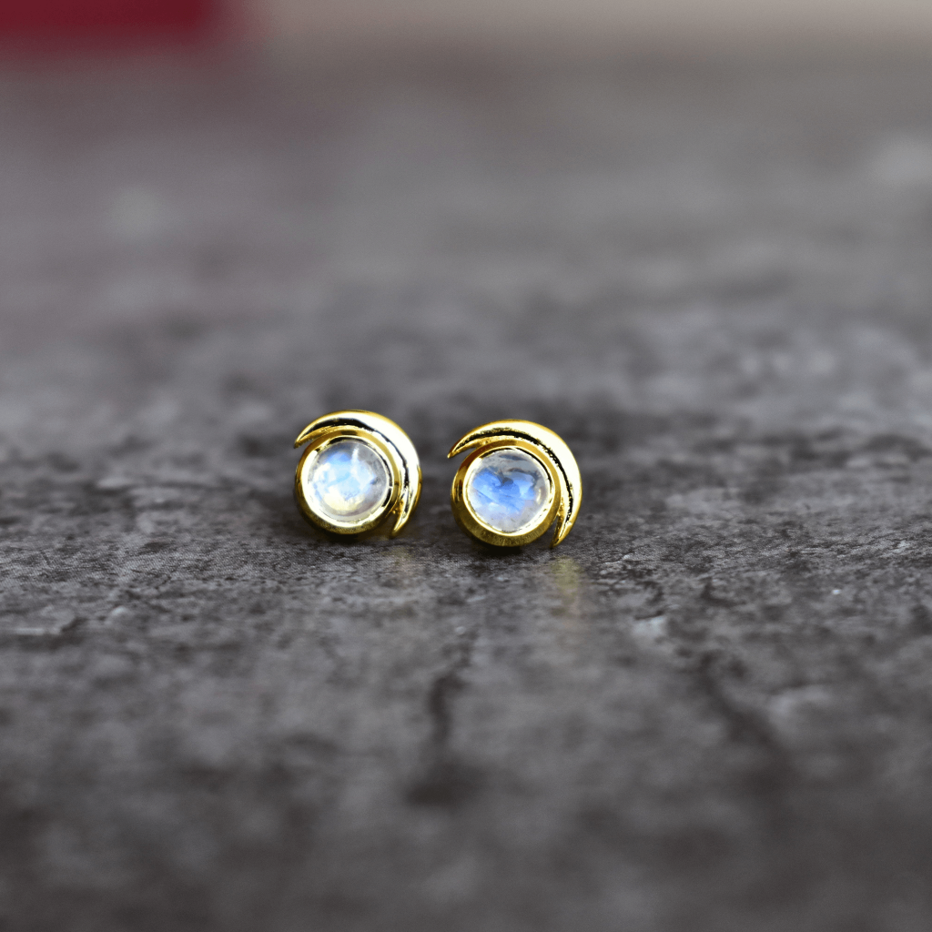 Lunar - Moonstone Studs -