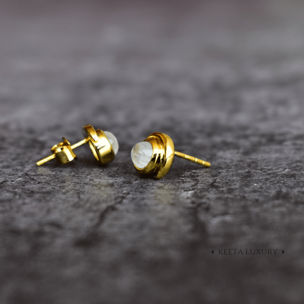 Lunar - Moonstone Studs -