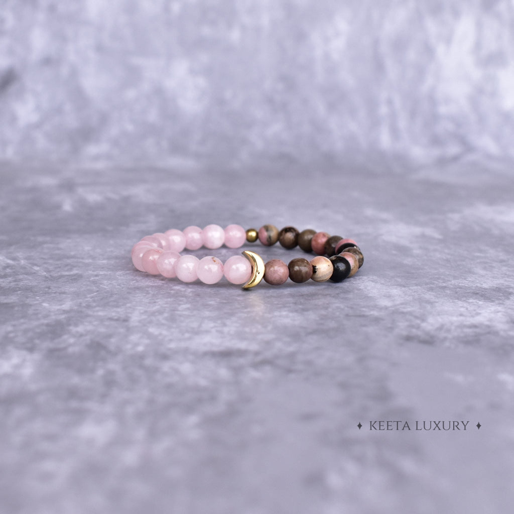 Lunar - Rose Quartz & Rhodonite Bracelet Bracelets