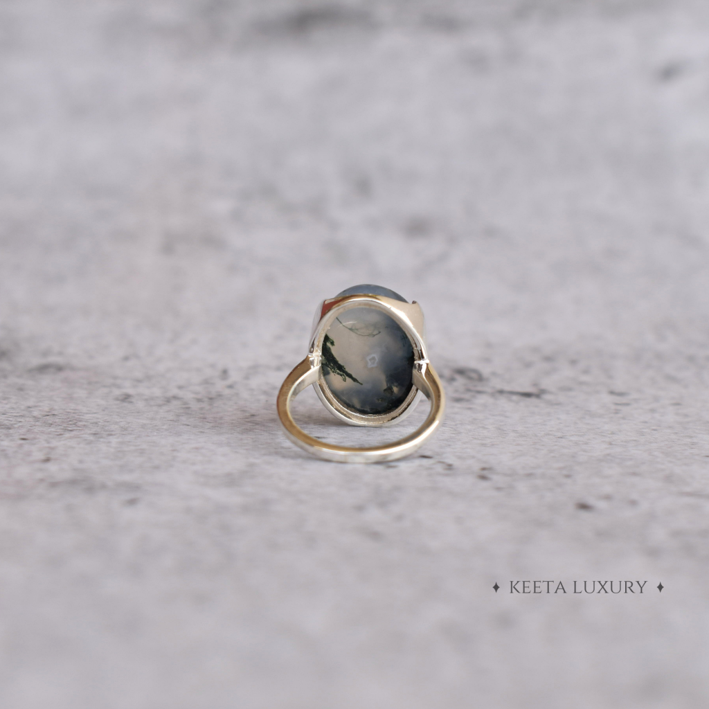 Majestic - Moss Agate Ring -