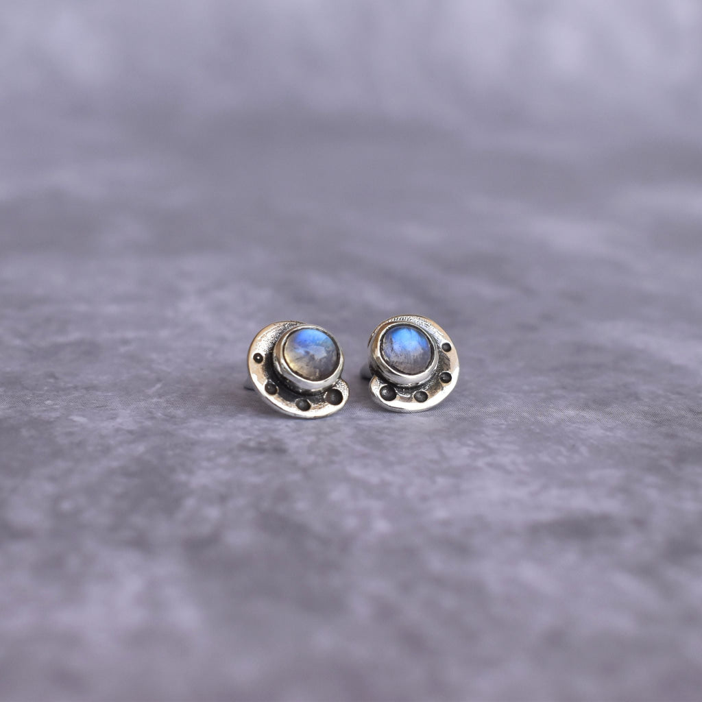 Marine Muse - Moonstone Studs -