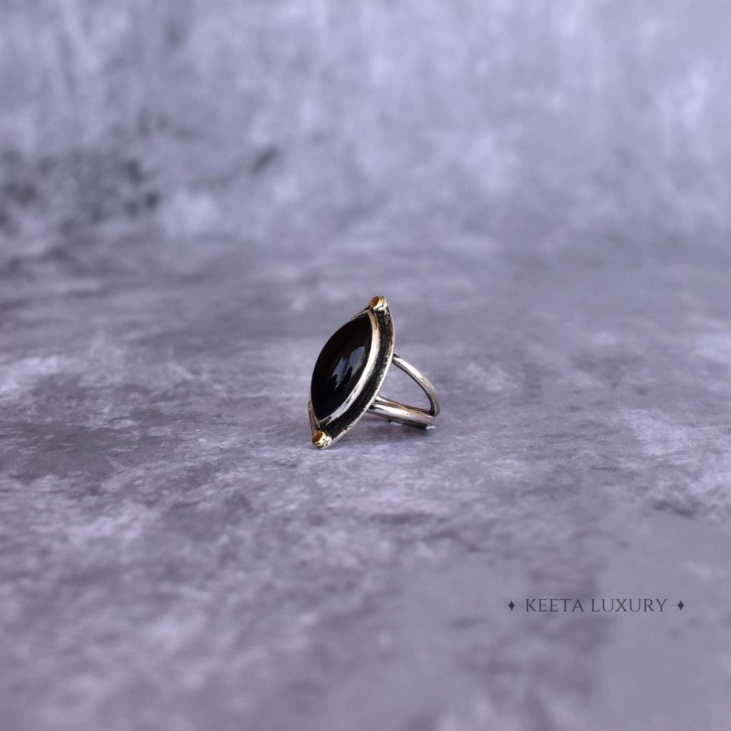 Marquise Beauty - Black Onyx Ring -