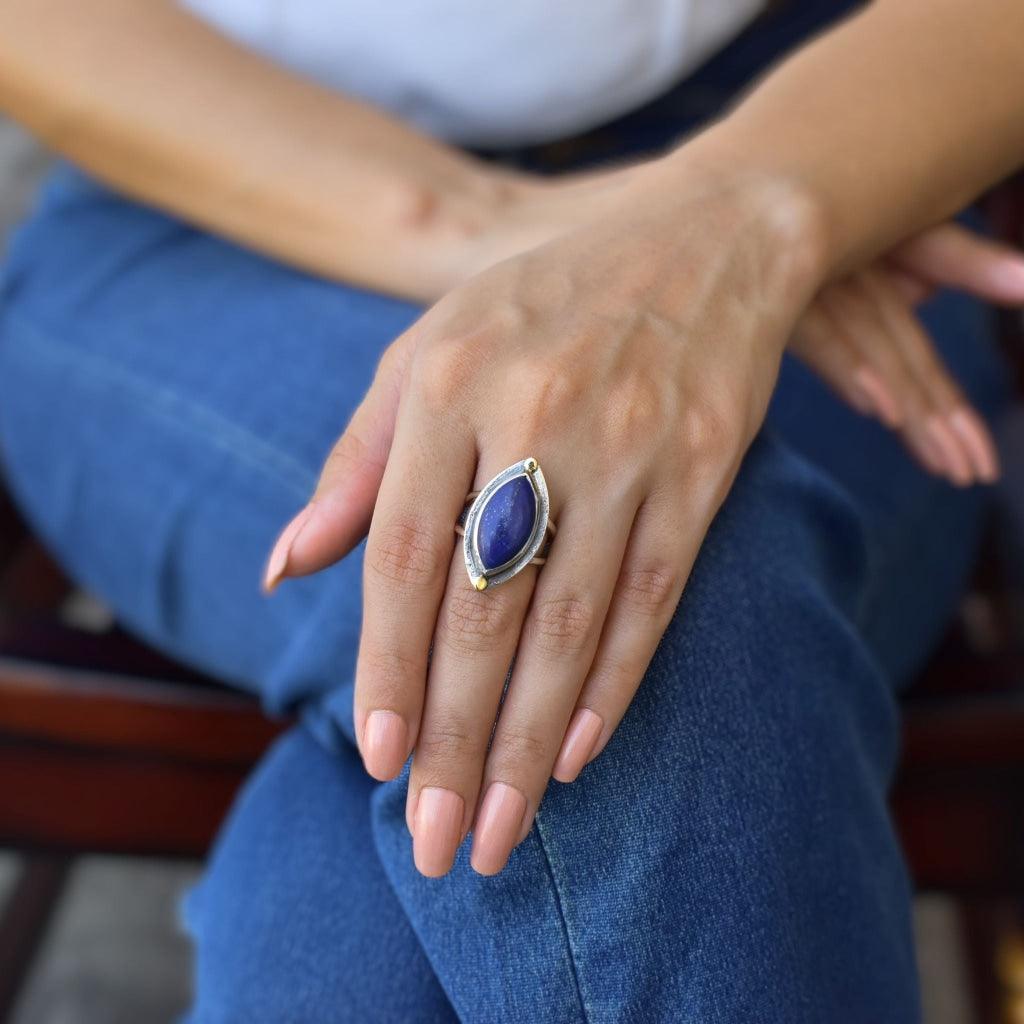 Marquise Beauty - Lapis Lazuli Ring -