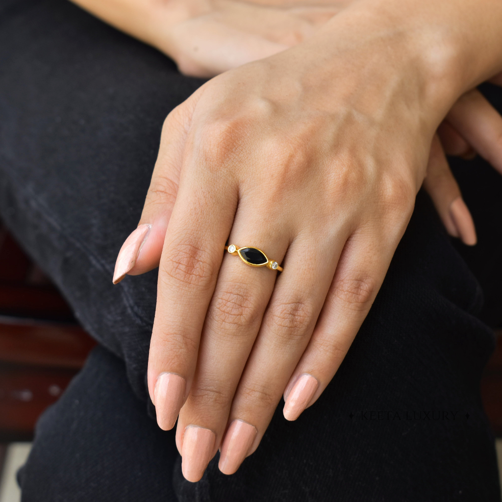 Marquise Delight - Onyx Ring -