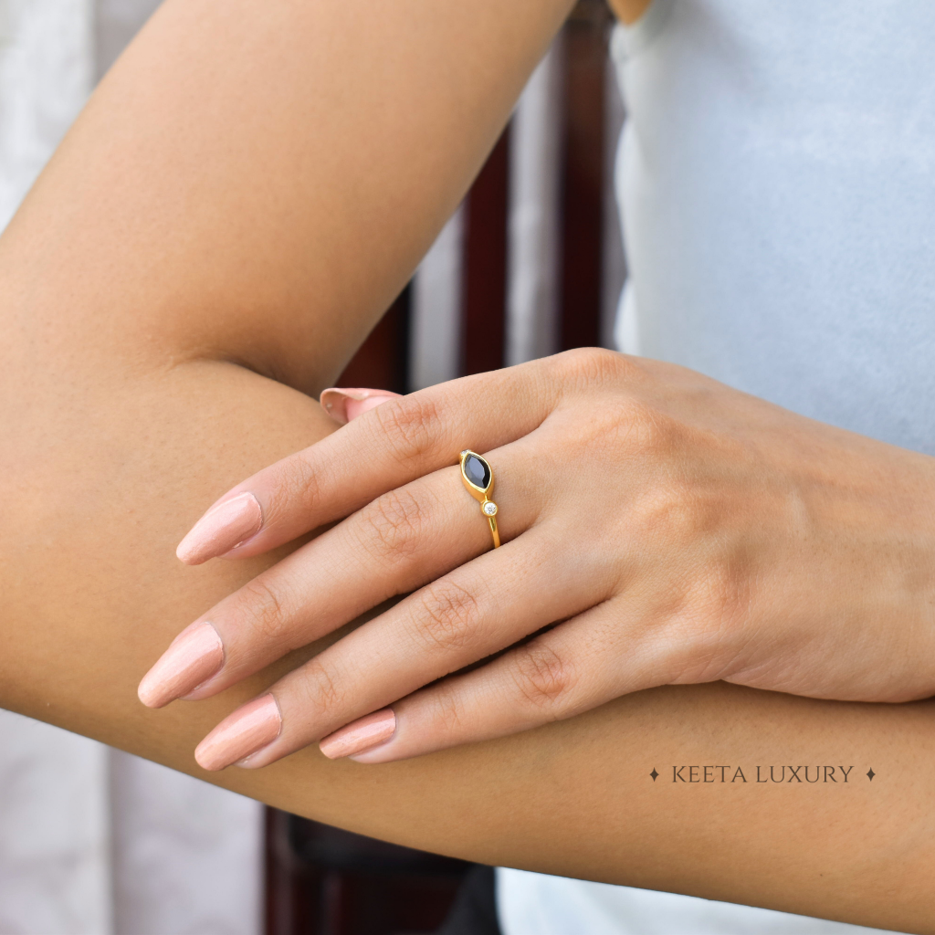 Marquise Delight - Onyx Ring -