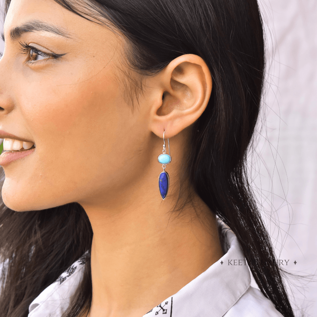 Midnight Blue - Turquoise & Lapis Earrings -