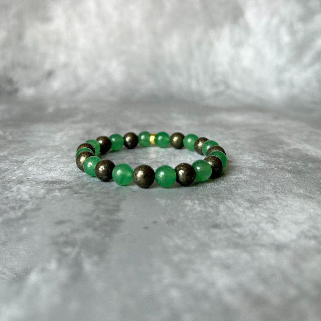 Money Magnet - Green Aventurine & Pyrite Bracelet bracelets
