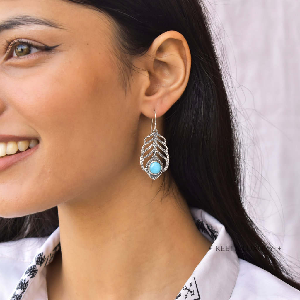 Mor Pankh - Turquoise Earrings -
