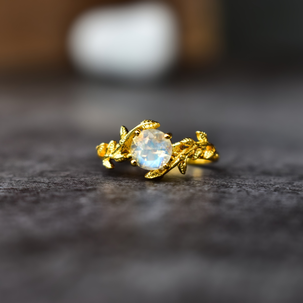 Nature's Embrace - Moonstone Ring -