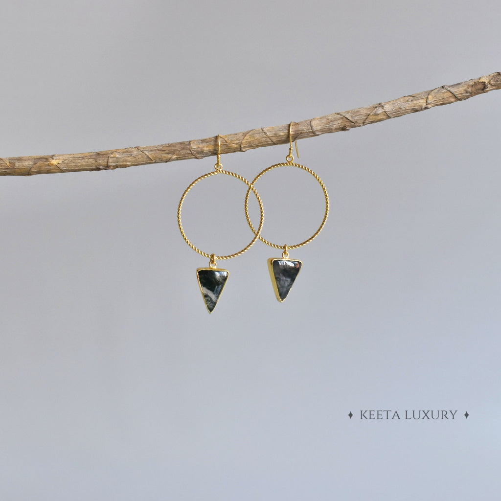 Nexus - Moss Agate Earrings Earrings